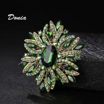 

Donia jewelry Fashion four-color large glass brooch personality exaggerated brooch coat pin winter scarf accessories