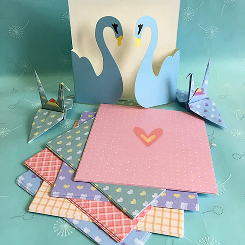 

68pcs Love Of India 14 cm Square Origami Cranes Paper Folding Origami Materials Making Paper Flowers Wishing Star Paper Crafts