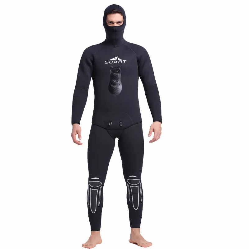 Men Plus Size Diving Wetsuit Keep Warm 3mm Neoprene Two Pieces Full Suit Blind Stitching