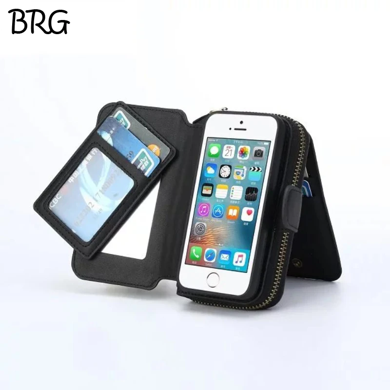 Multi Funktion Zip Wallet Handy taschen Für iPhone 5 6 7 6 plus Falten 3 in 1 Magnetisch Harter Fall mit kartenhalter Foto rahmen Preise