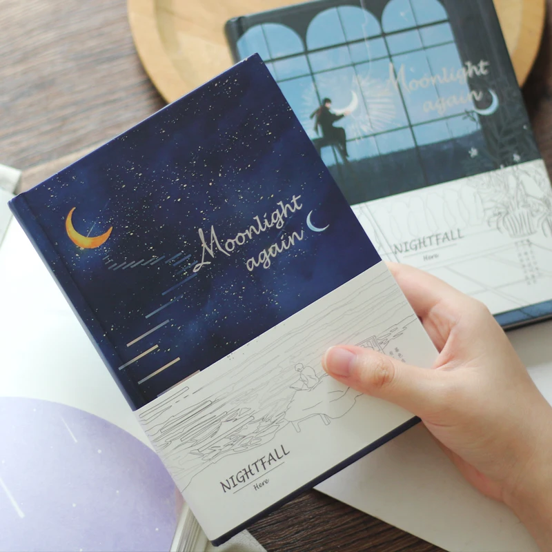 

New Vintage Hardcover Notebook Moonlight Again Diary Book Planer School Office Supplies Stationery