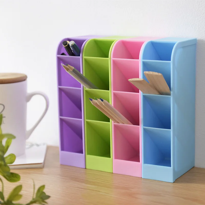 1pc Plastic Desk Organizer Desktop Office Pen Pencil Holder Makeup