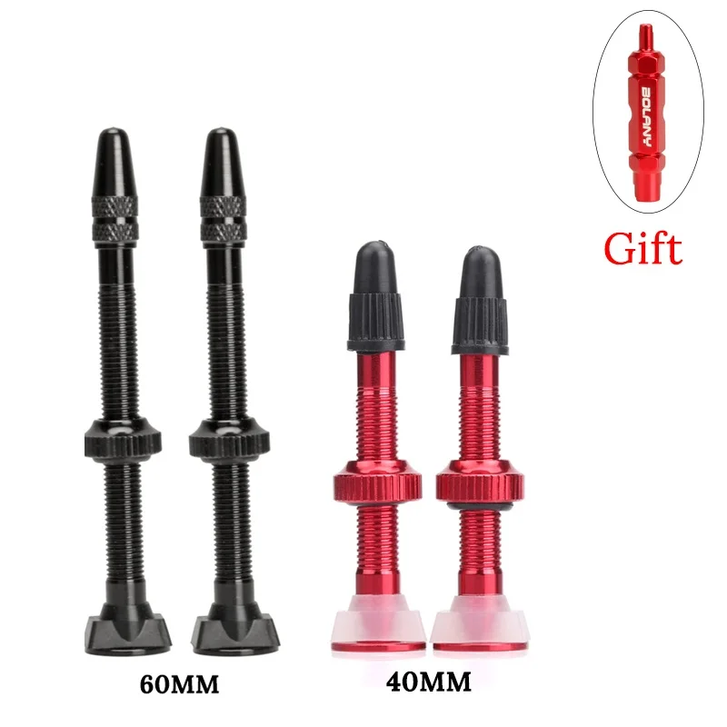 

1 Pair 40mm/60mm MTB Road Bike Extender Valves Ultra-light Aluminum With Tubeless Valve Core For Bicycle Accessories