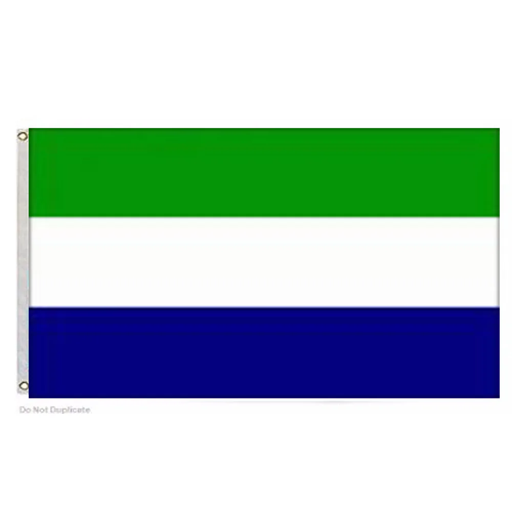 

The Sierra Leone (SL) Flag Polyester Flag 5*3 FT 150*90 CM All color Logos National Flag