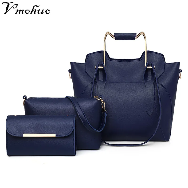 

VMOHUO 3PCS Women Bag Set Large Capacity Female Handbag Fashion Shoulder Bag Purse Wallet Ladies PU Leather Crossbody Bag