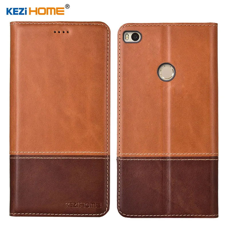 

Case for Xiaomi Mi Max 2 KEZiHOME Double Colors Genuine Leather Flip wallet Cover for Xiaomi mi Max2 6.44'' Phone cases