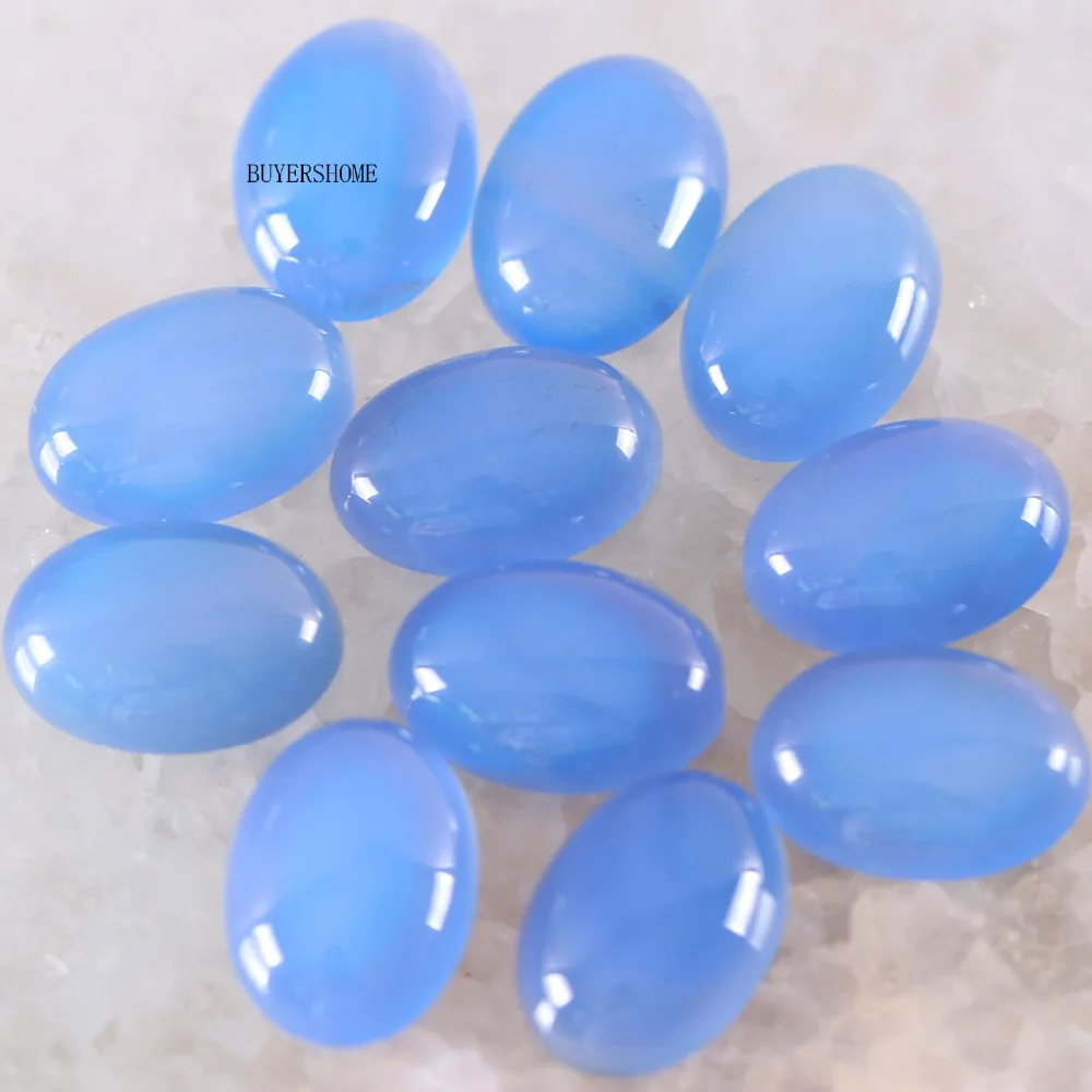 

For Jewelry Making Necklace Pendant Bracelet Earrings 18x13MM Oval Natural Stone Beads Blue Onyx CAB Cabochon 10Pcs K1585