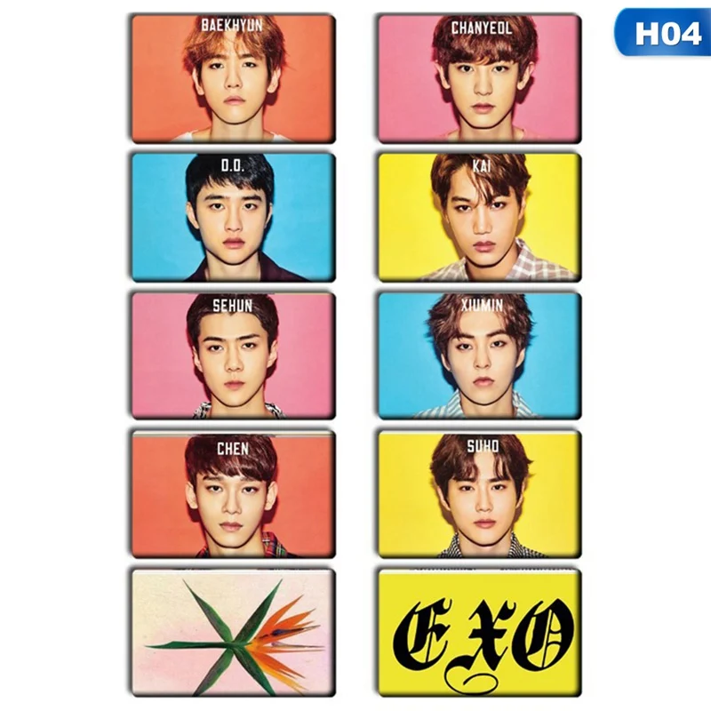 10 шт./компл. корейской группы EXO Ablum не мешать мой темп Хрустальный автобус карты наклейки для фанатов коллекция подарок - Цвет: 04