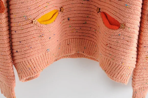 Осень Зима женский Harajuku Мультфильм Сова крючком губы карманы вязанные свитера для женщин пуловеры свитер Tricot Pull Femme