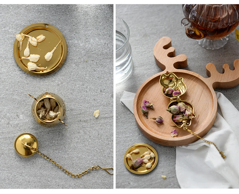 Креативный золотой цвет Чайный фильтр из нержавеющей стали форменный чайник птица в форме обезьяны Чайный фильтр наборы для чая 1 шт./лот