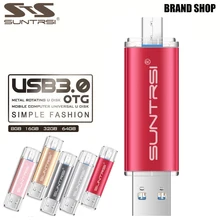 Suntrsi USB флеш-накопитель 64 Гб OTG USB 3,0 флеш-накопитель высокоскоростной металлический USB флеш-накопитель с индивидуальным логотипом USB флеш-накопитель 64 ГБ