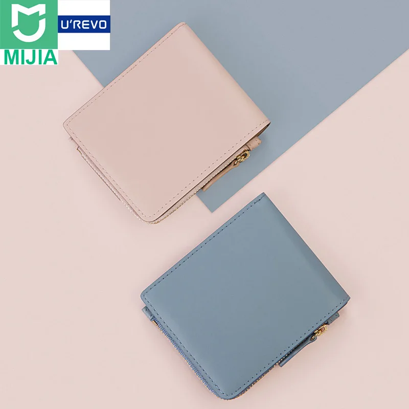 

Original Xiaomi UREVO Fashion Short Leather Zipper Wallets Full Genuine Soft Purse Snap Fastener Women Wallets Bag for Travel