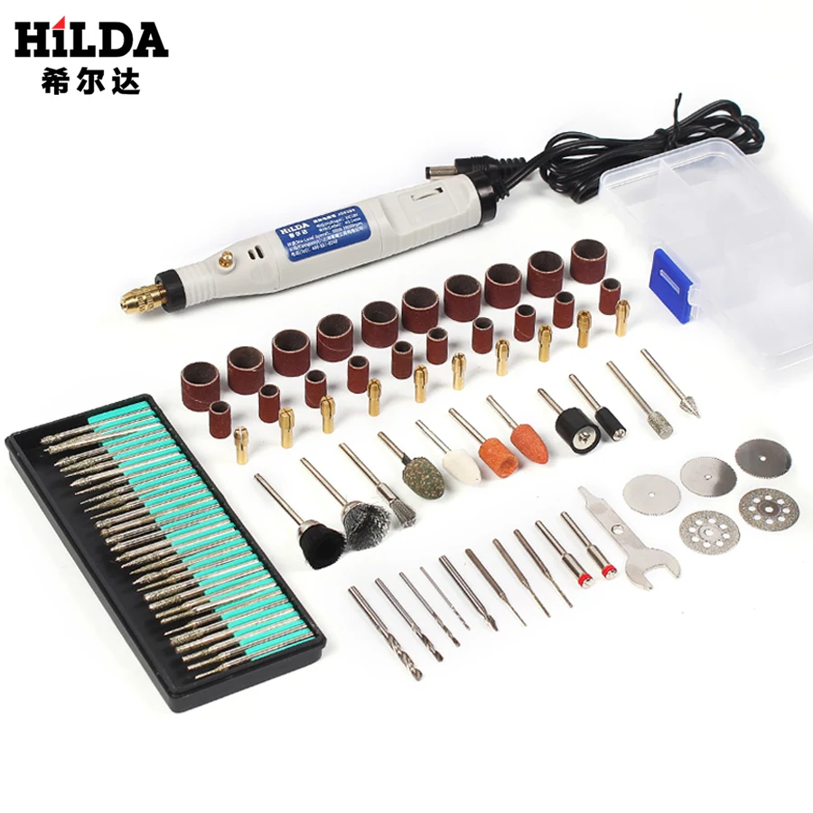 Comprar HILDA 18V bolígrafo de grabado Mini herramienta rotativa de taladro con accesorios de molienda juego multifunción Mini bolígrafo de grabado para herramientas dremel
