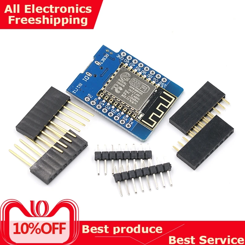 

10pcs D1 mini - Mini NodeMcu 4M bytes Lua WIFI Internet of Things development board based ESP8266