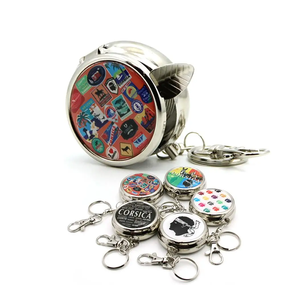 

Ashtray Round Tinplate Portable Ashtray Epoxy Pocket Innovative Personalized Strange Ash Holder Case Mini Ashtrays Cenicero