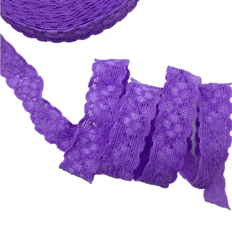 5Yards 5/8 Lace trim elastic bands DIY Headband Girls Ponytails decoration Accessories