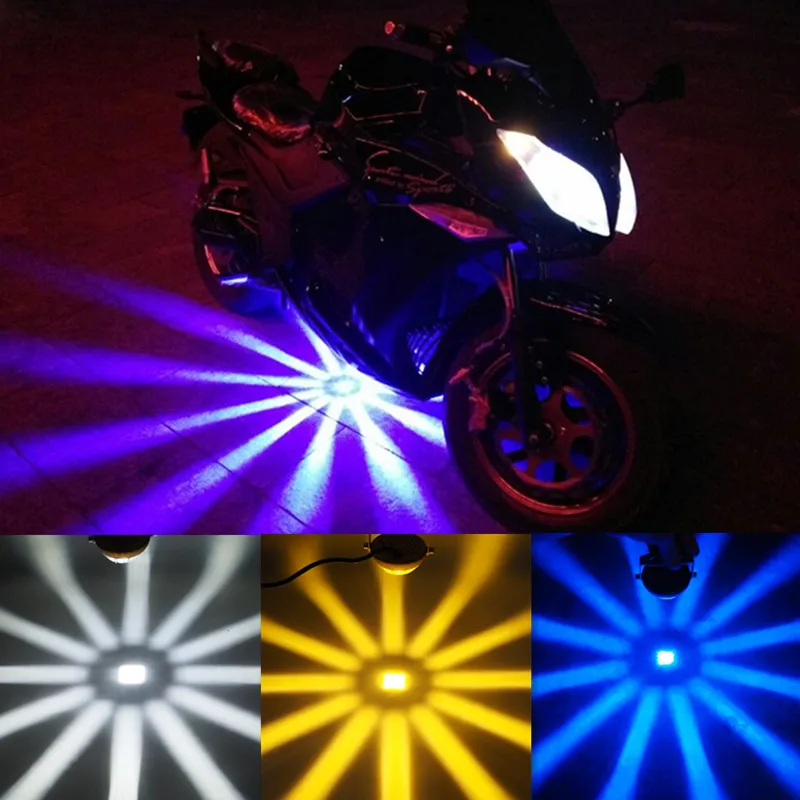 4 Color Motorcycle LED Laser Spot Light With Bracket For Harley Honda