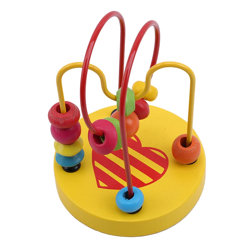 Дизайн Детские красочные деревянные мини вокруг шнур для бус лабиринт математические игрушки Дети Малыш Развивающие игрушки