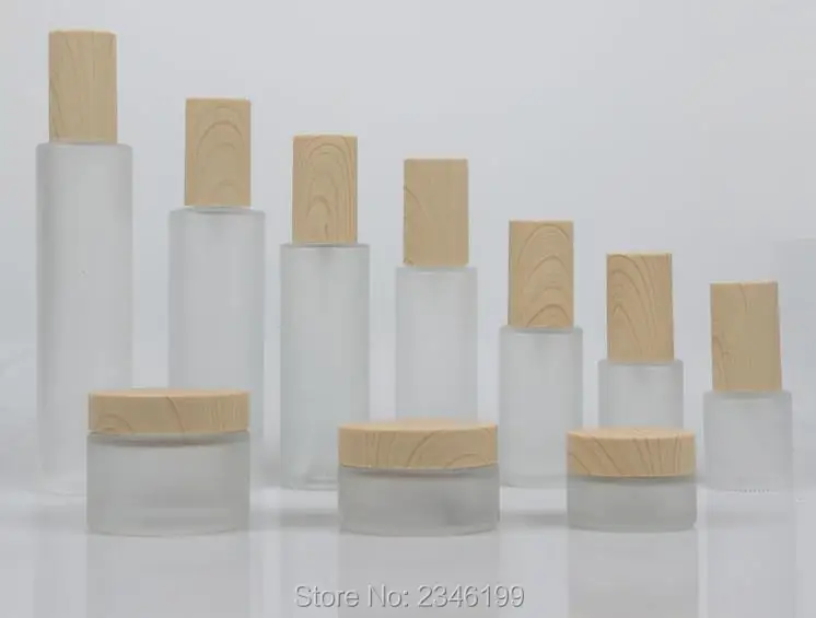 10pcs/lot Glass Cosmetic Toner Refillable Bottle, Frosted Glass Lotion