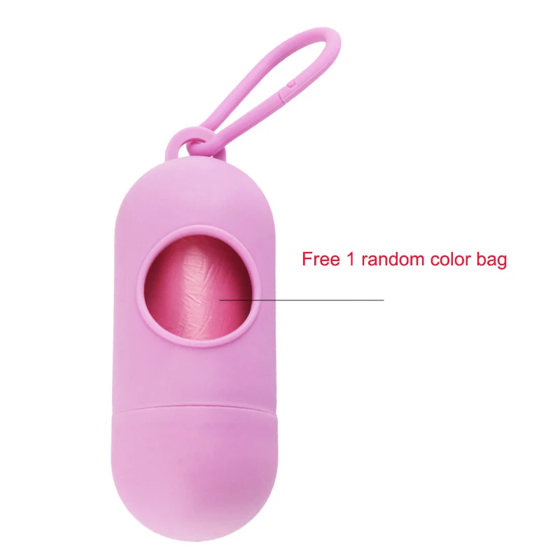 Pink Новинка, 15 шт./рулон, мешки для собак, для уборки мусора, диспенсер для домашних собак, кошек, ложек, мешки для мусора, небольшой светильник, коробка для очистки, диспенсер - Цвет: Pink