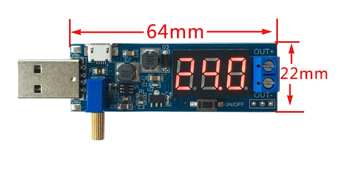Бустер постоянного тока преобразователь силовой модуль 1,2-24 В Регулируемый вольтметр питания