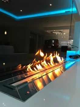 

48 inch Remote control intelligent bio ethanol black electric fireplace