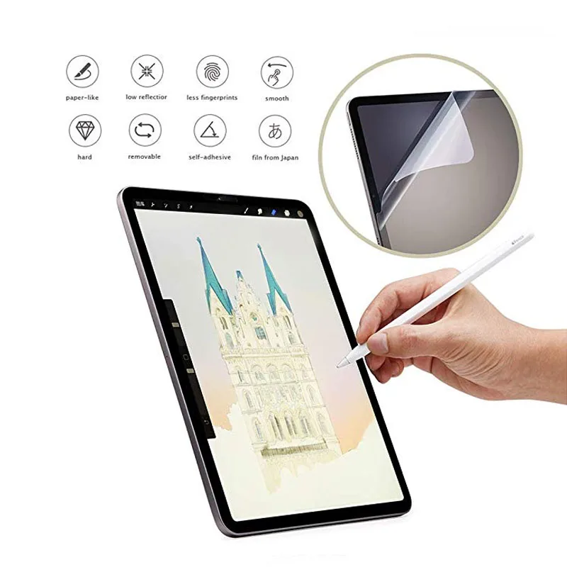 Защитная пленка для экрана, как бумага для ipad, матовая ПЭТ-пленка для рисования, Антибликовая и бумажная текстура, Защитная пленка для экрана