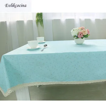 

Free Shipping Small Flowers Blue Tablecloth Home/Hotel Table Cover Mantel De Mesa Multifunction Printed flax Covered Cloth