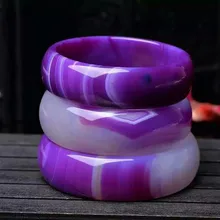 Natural Chalcedony Bracelet The Purple Chalcedony Bangle Female Fashion Gift