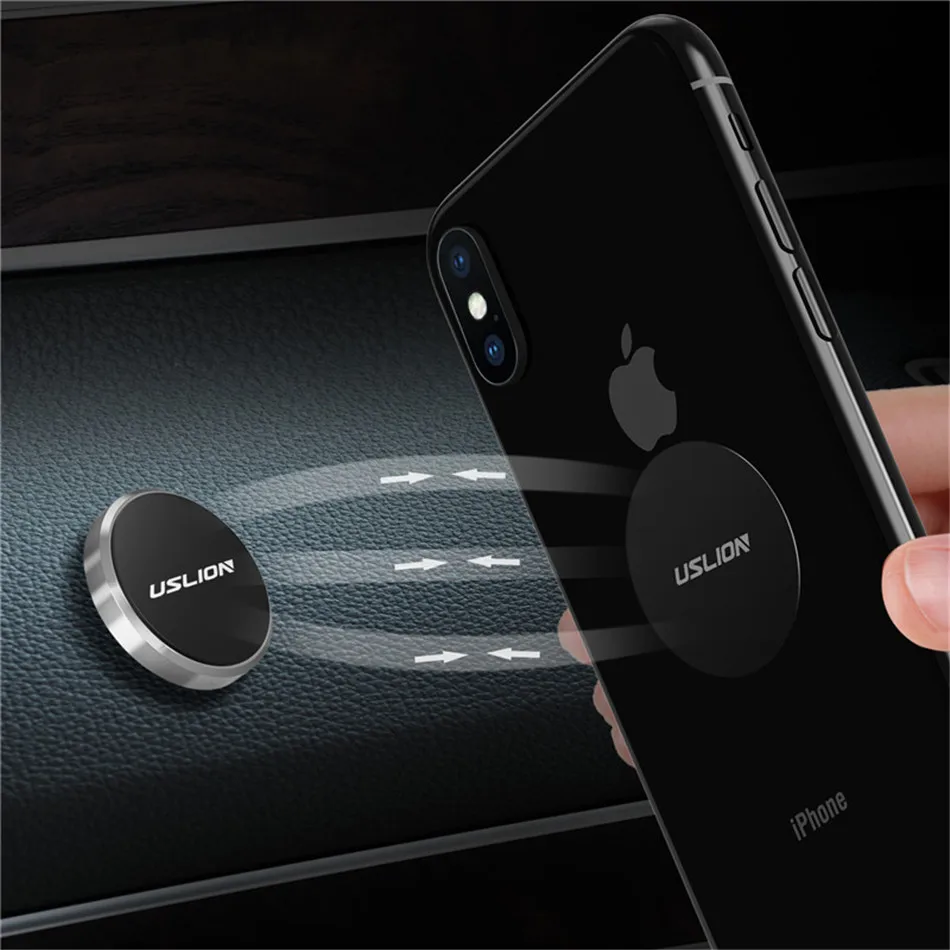 USLION Universal Magnet Car Phone Holder For iPhone X 7 Samsung Xiaomi Magnetic Stand For Phone in Car Cell Mobile Phone Support magnetic phone holder for car