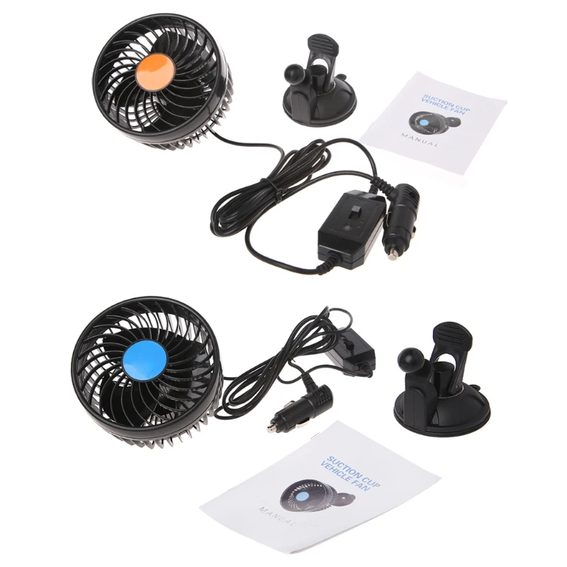 Electric Car Fan 12V / 24V Strong Wind Low Noise Adjustable Air Cooling