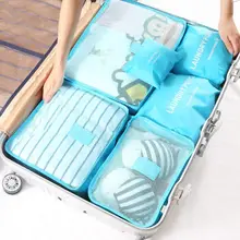 Poliéster Bolso Del Almacenaje Del Recorrido 6 Unids Oneset Para Ropa Tidy Organizador Bolsa Maleta Hogar Closet Divisor Del Organizador de Contenedores