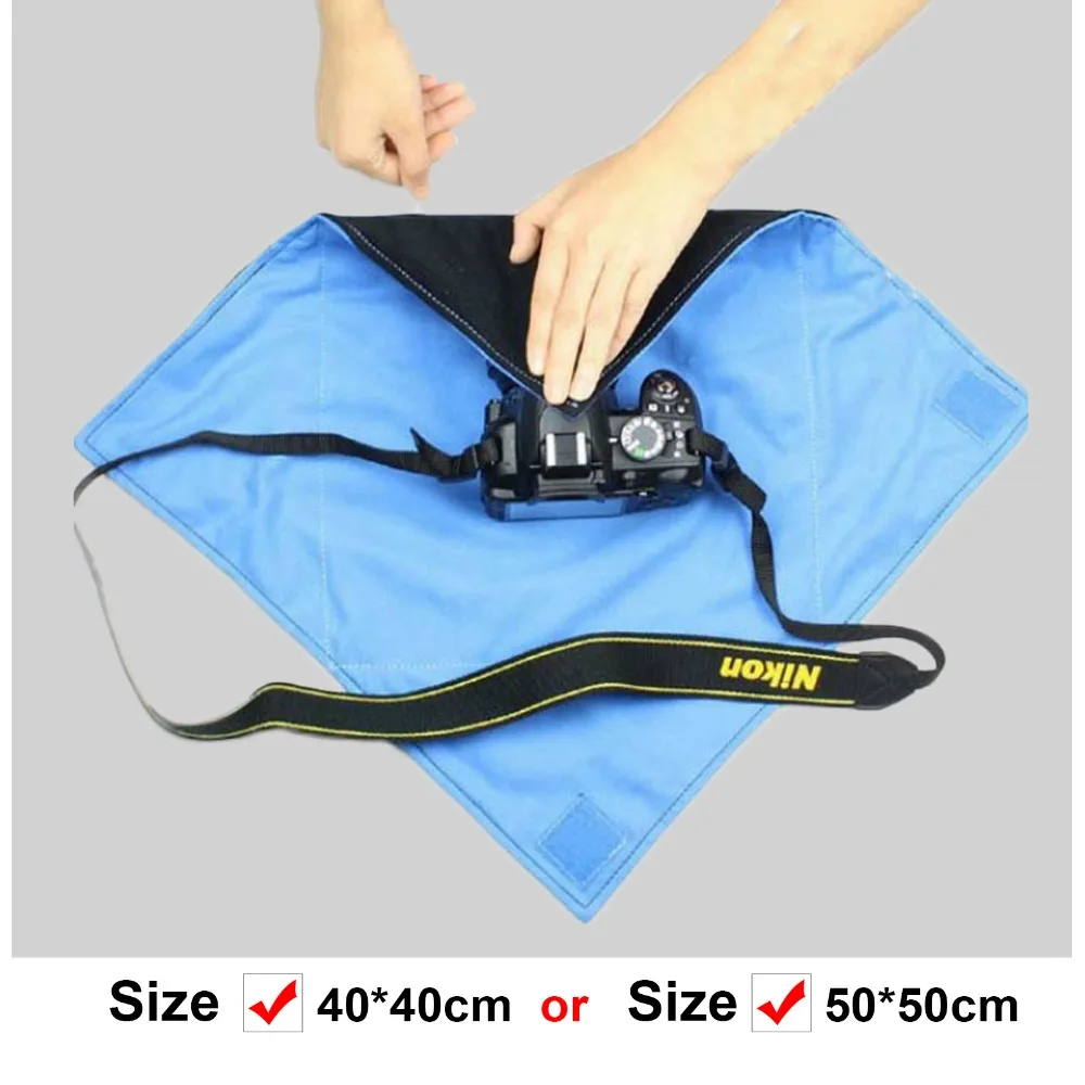 Beste 50x50 cm 40x40 cm Magic Wrapper Schoonmaken Geplooide Stof Doek Cover Tas voor Canon Nikon Camera DSLR Lens Telescoop Filter