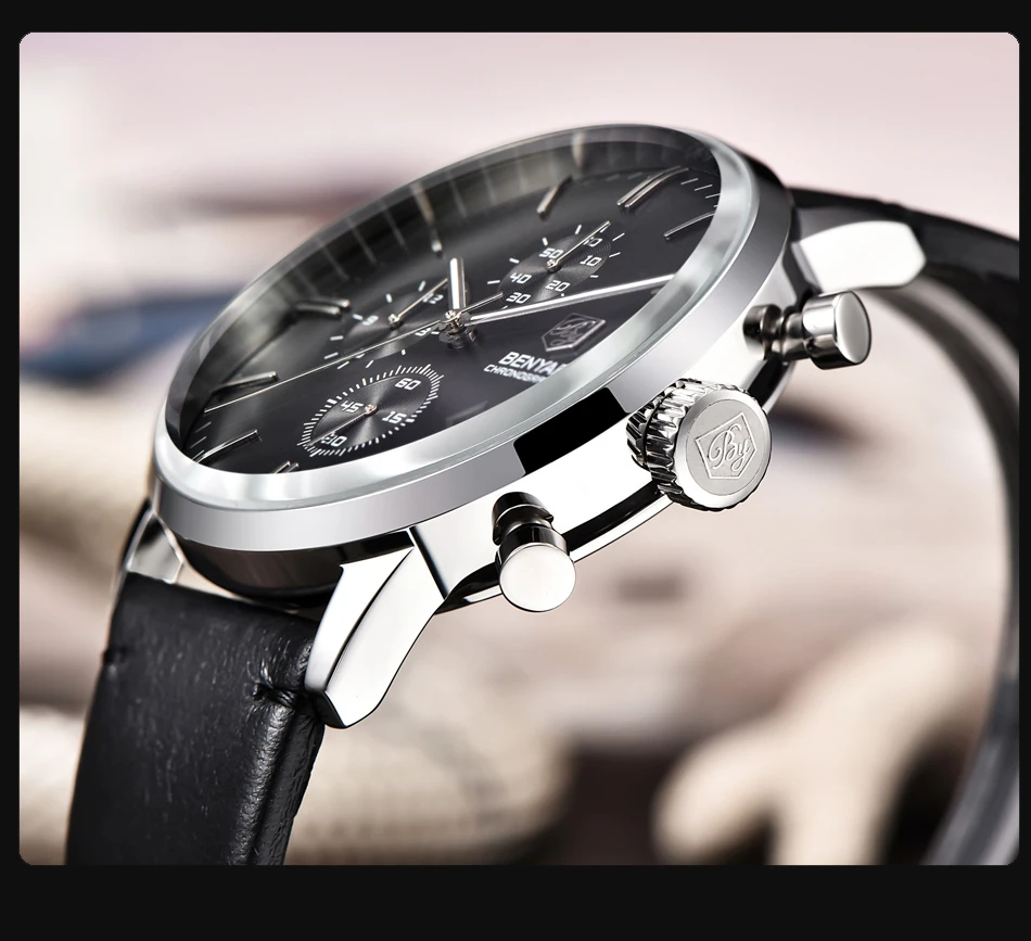 BENYAR модные спортивные мужские часы с хронографом лучший бренд класса люкс кварцевые часы водонепроницаемые часы мужские часы relogio Masculino