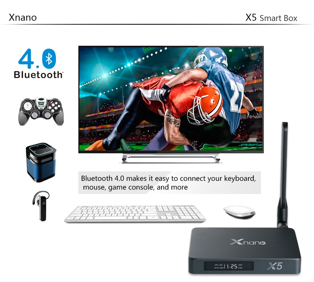 Xnano X5 ТВ приставка Android 6,0+ OpenWRT(NAS) Realtek1295 4 ядра 2G/16G set top tv box Bluetooth медиа плеер PK Zidoo X9S