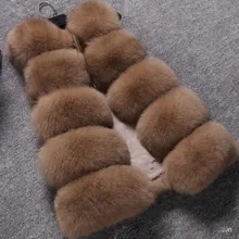 High Grade Female 2016 new winter Fraux fur coat Khaki Color imitation fox fur vest coat sleeveless SMLXLXXL3XL4XL5XL plus size