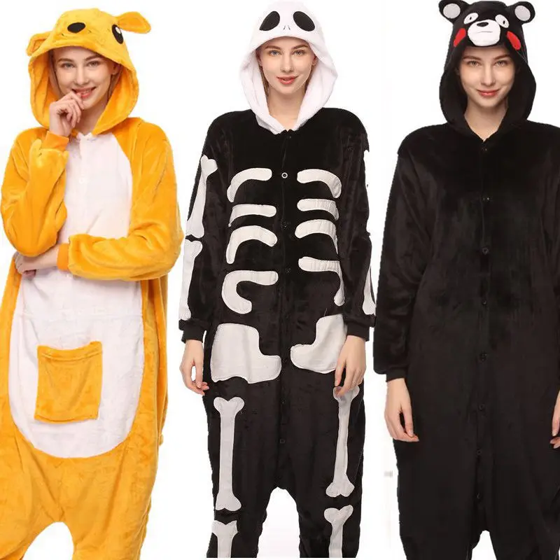 

Animal Pajamas Unisex Adult Women Men Onesie Hoodie Sleepwear Panda Frog Tiger Elephant Charmander Pijama Holiday Cosplay Pyjama