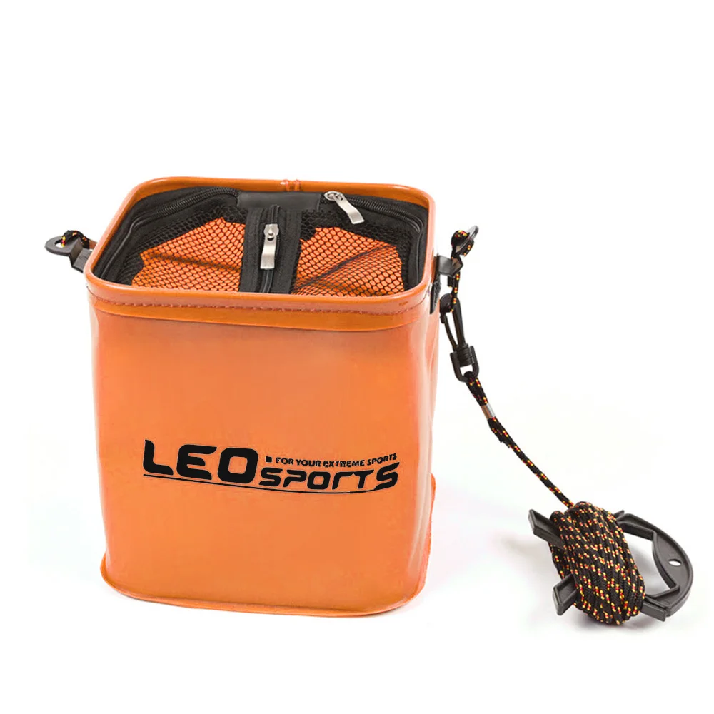 

21*21*21cm fishing tackle box Portable Folding EVA Water Bucket w/ Rope Square Fishing Camping Bucket Pail