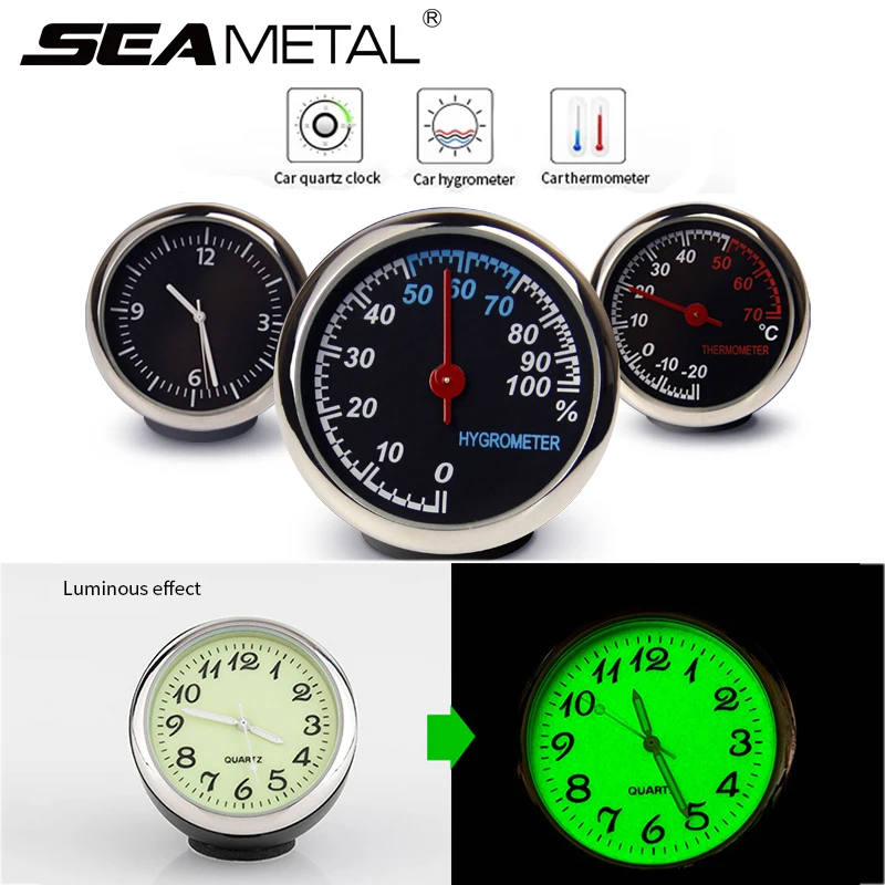 

Mini Car Digital Clock Auto Watch Automobiles Thermometer Hygrometer Cars Interior Decoration Luminous Ornament Car Accessories