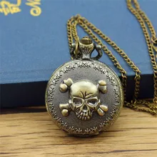 Steampunk Skull One Piece Pocket Watch Cartoon Anime Watch One Piece Pocket Watch Quartz Movement Fob Watch