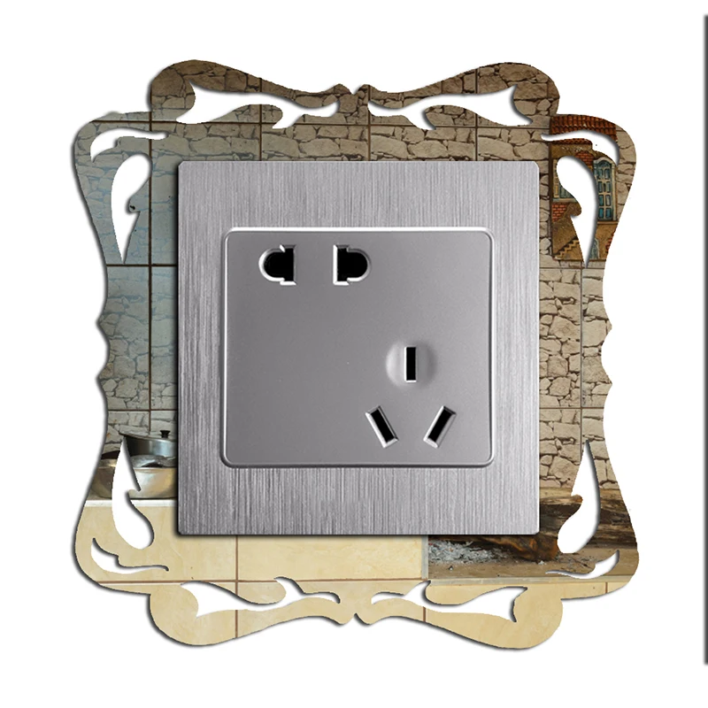 

DIY Switch Mirror Wall Stickers Switch Sticker Home Decoration Wall Sticker Decorative Mirror Frame Wind Shop Home Decor
