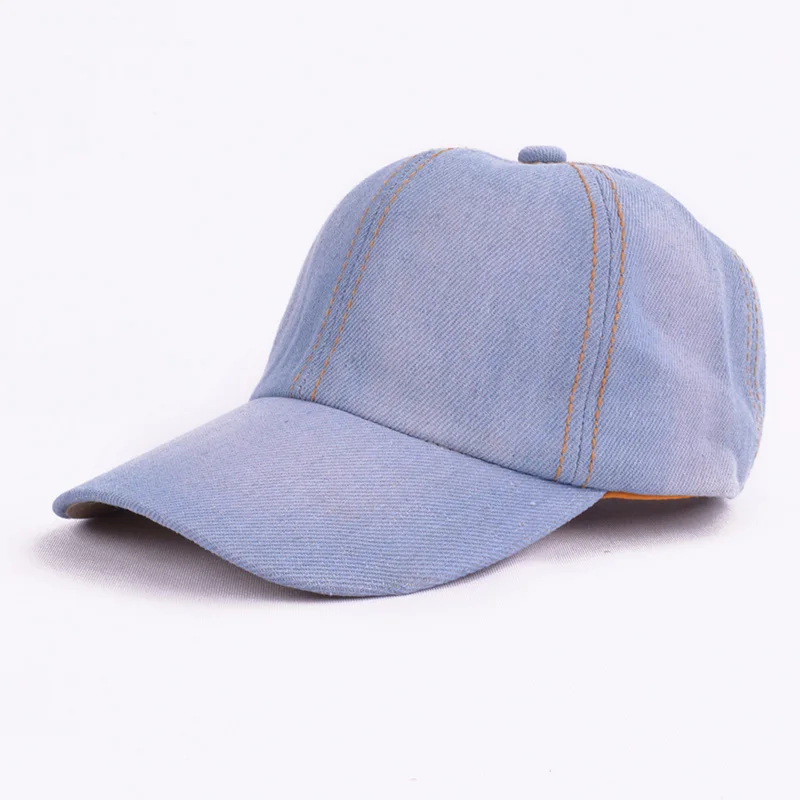 Детская джинсовая бейсбольная кепка, одноцветные бейсболки, джинсы для мальчиков, шляпы от солнца для девочек, летняя кепка s casquette для детей 3-8 лет - Цвет: Небесно-голубой