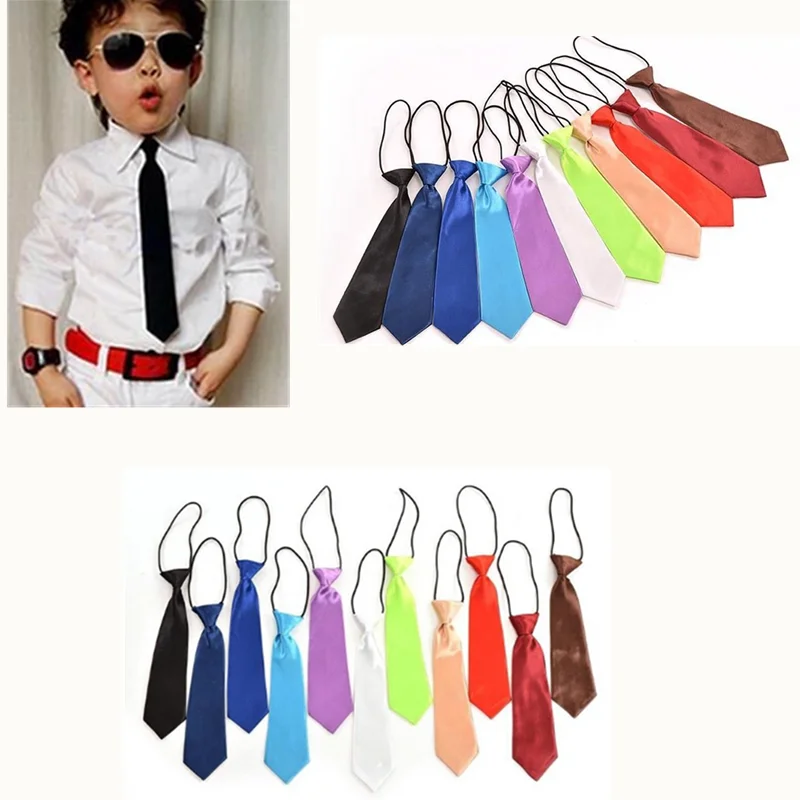 

Fashion School Boys Children Kids Baby Wedding Solid Colour Elastic Tie Necktie