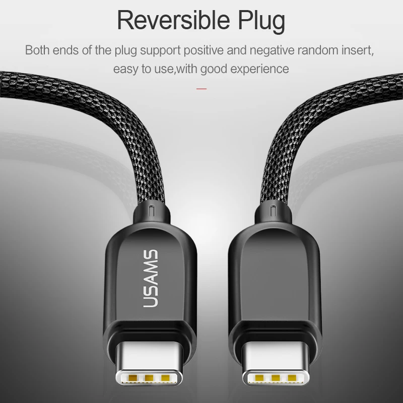 USAMS for iPhone X 8 7 6 Plus 18W Type C to lighting PD Fast Charger Cable Type-C to 8Pin USB Cable 2 in 1 Sync & Charging Cable USAMS for iPhone X 8 7 6 Plus 18W Type C to lighting PD Fast Charger Cable Type-C to 8Pin USB Cable 2 in 1 Sync & Charging Cable