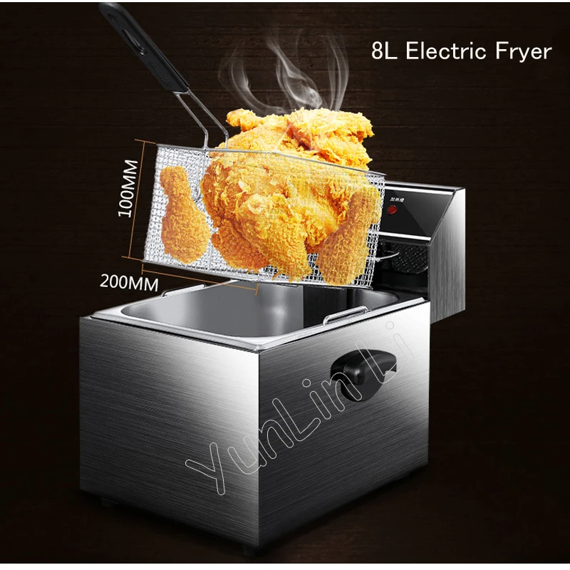 8L Electric Fryer with stainless bucket High power Fried Chicken