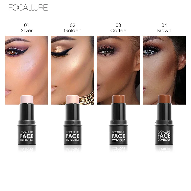 Хайлайтер focallure Maquillaje Профессиональный бронзатор для лица Пудра Сияющий макияж