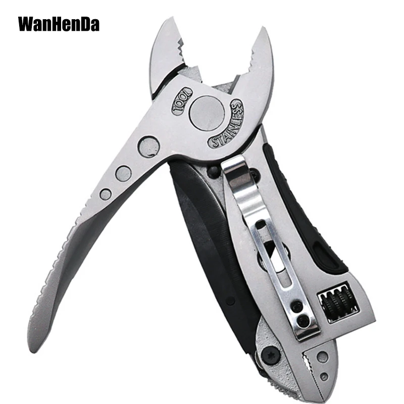 Multitool Pliers Pocket Knife Screwdriver Set Kit Adjustable Wrench Jaw