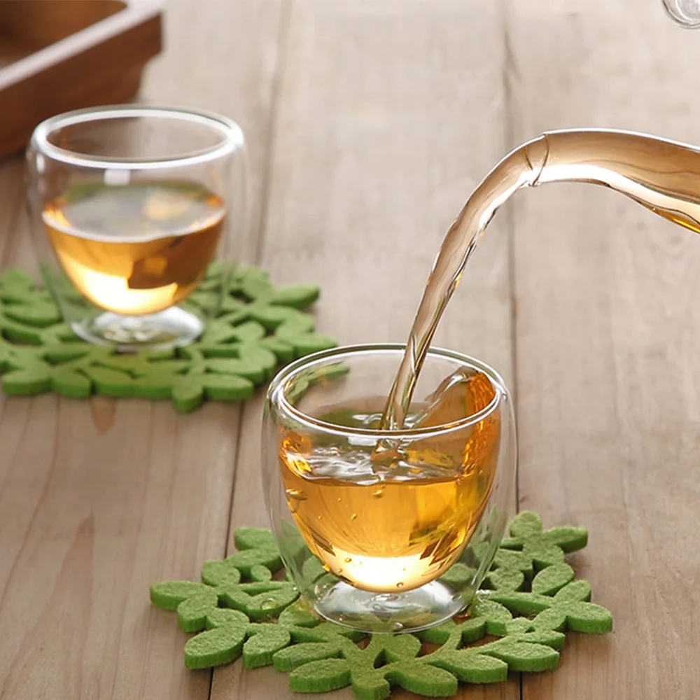 6Pcs Double Glass Coffee Cup, Italian Concentrated Cup, Hot Water Cup