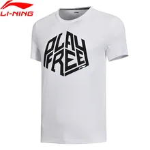 Li-Ning Мужская баскетбольная майка дышащая быстросохнущая 73% хлопок 27% полиэстер подкладка Обычная посадка спортивные футболки ATSN235 MTS2835