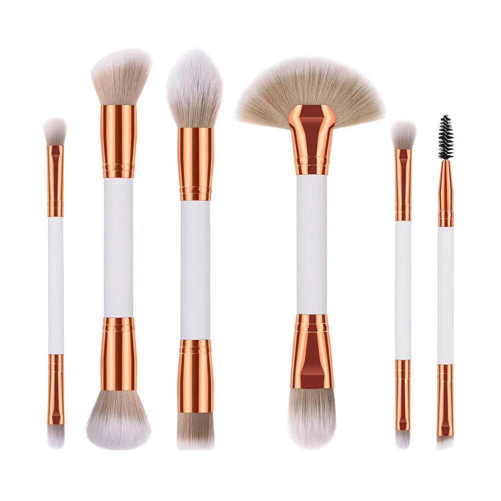 ISHOWTIENDA 6 шт Профессиональный Cepillos дважды конец Косметика для макияжа Кисти Фонд Пудра, кисть для теней на веки Красота держатель